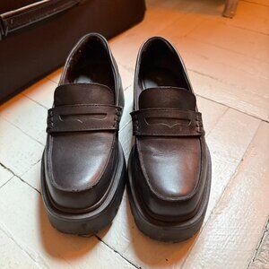 Black Chunky Platform Loafers